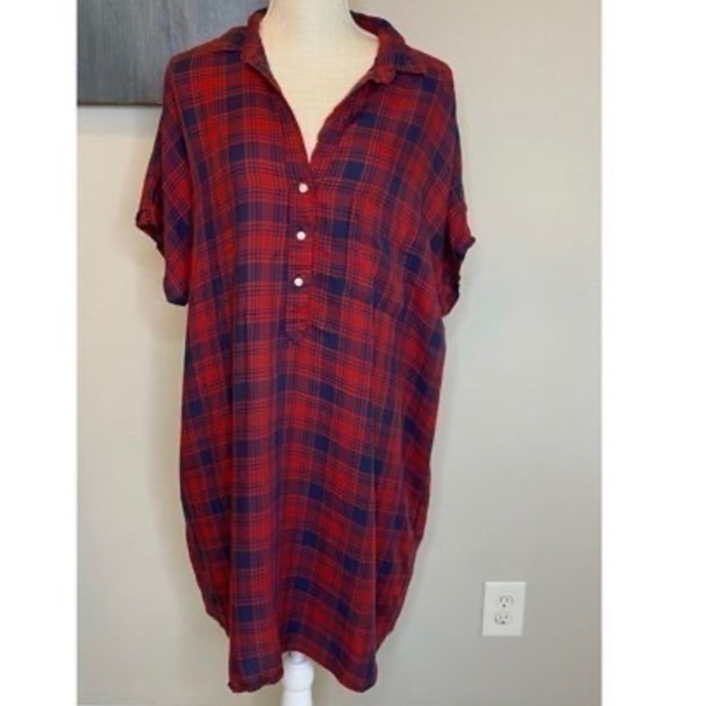 Grayson Plaid T Shirt Dress Size Size XS